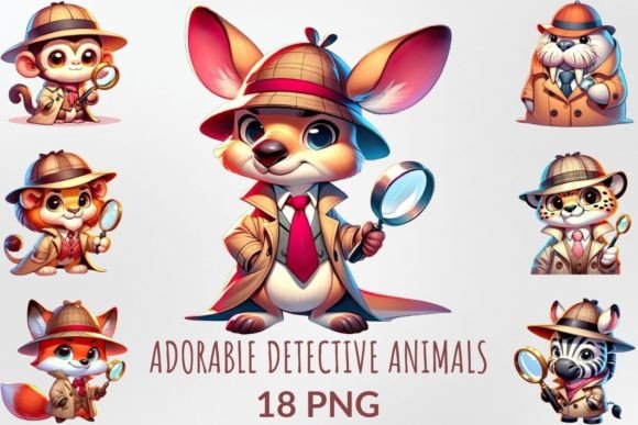 Adorable Detective Animal Sublimation: Whimsy for Every Project