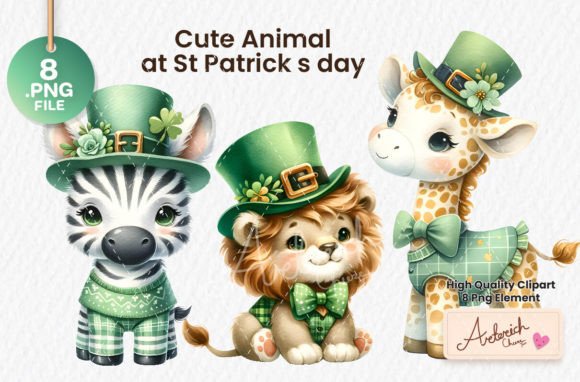Cute Animal at St.Patrick's Day: A Playful Design Asset for Creative Projects