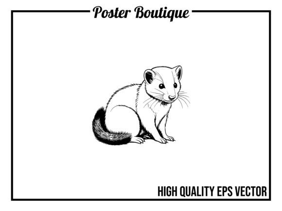 Ferret Wild Animal Vector EPS: Unleashing Playful Charm in Your Designs