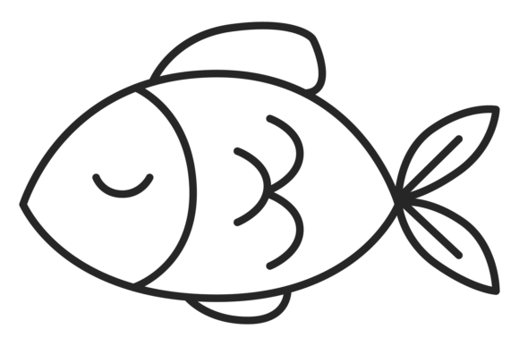 Fish Line Icon: Marine Fauna & Animal Symbol Design