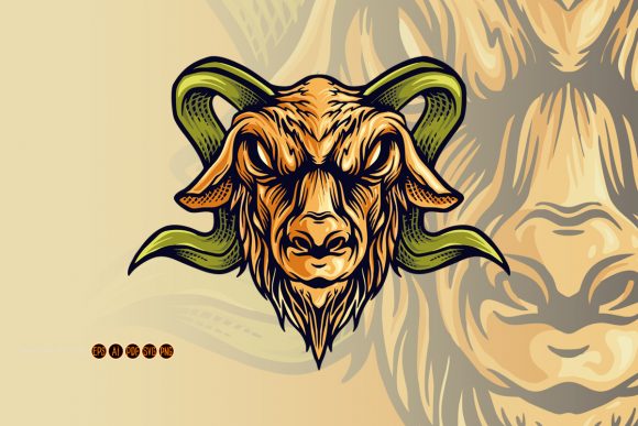 Goat Head Vintage Animal Illustrations: A Timeless Design Asset