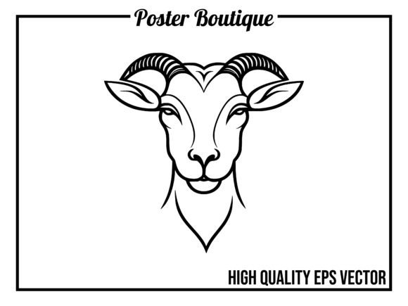 Goat Wild Animal Icon Vector EPS: Bold Graphics for Modern Creators