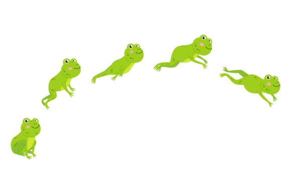 Jumping Frog Sequence: A Dynamic Animal Leap Movement Font