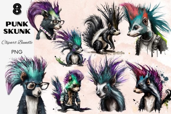 Punk Skunk Clipart: Add Edgy Animal Art to Your Designs