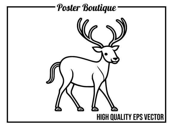 Reindeer Wild Animal Icon Vector EPS: A Designer's Asset