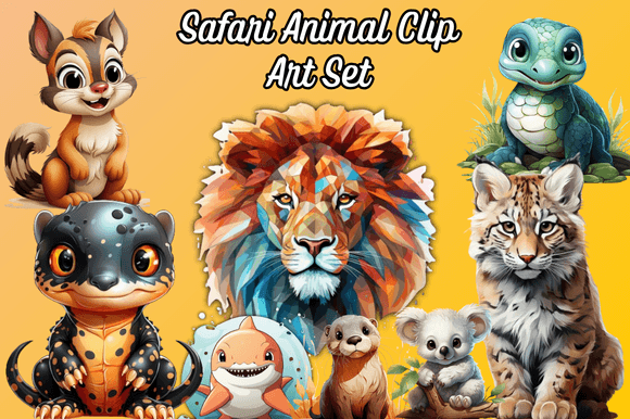 Safari Animal Clip Art Set: Wild Designs for Creative Projects
