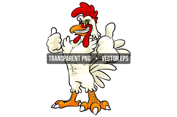 White Rooster Chicken Animal Mascot: A Versatile Vector Asset for Creative Projects