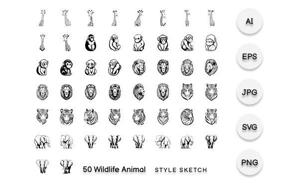 Wildlife Animal Element Draw Black: A Designer's Toolkit