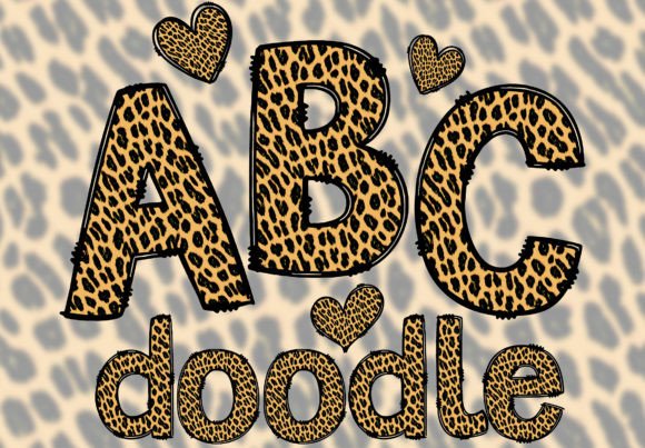 Wildly Creative: The Animal Print Doodle Letters PNG Design